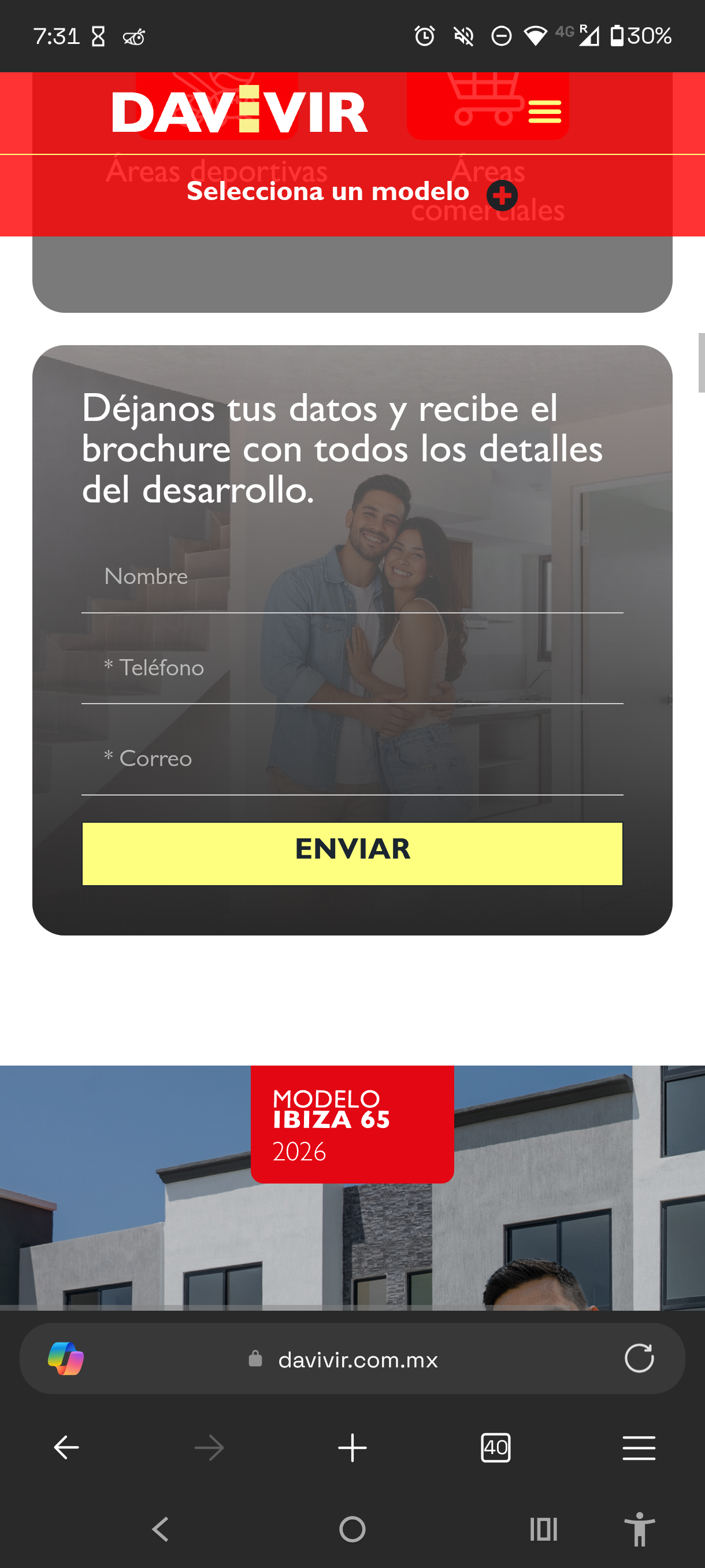 Galería filtrable por espacio con pestañas de Entrada, Sala comedor, Cocina, Recámaras y Baños
