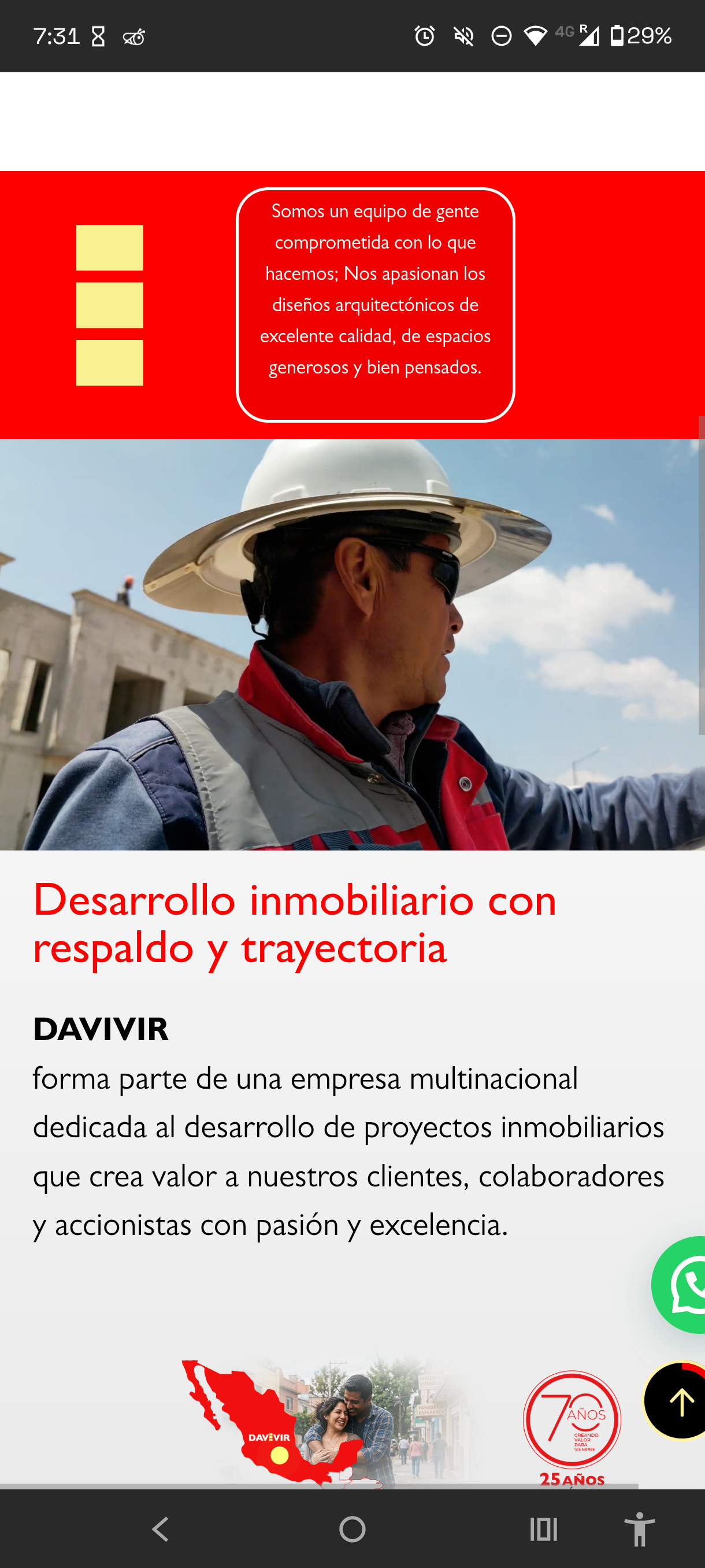 Página dedicada de modelo de casa con su propio precio desde y plano